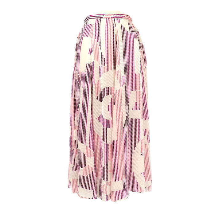 CHANEL COCO CC Coco Button Coco Mark Velour See-Through Skirt