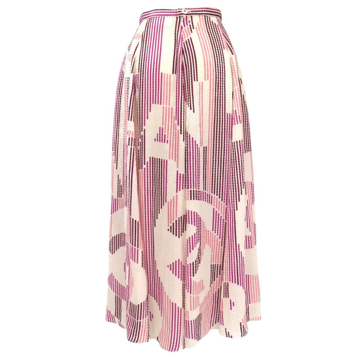 CHANEL COCO CC Coco Button Coco Mark Velour See-Through Skirt