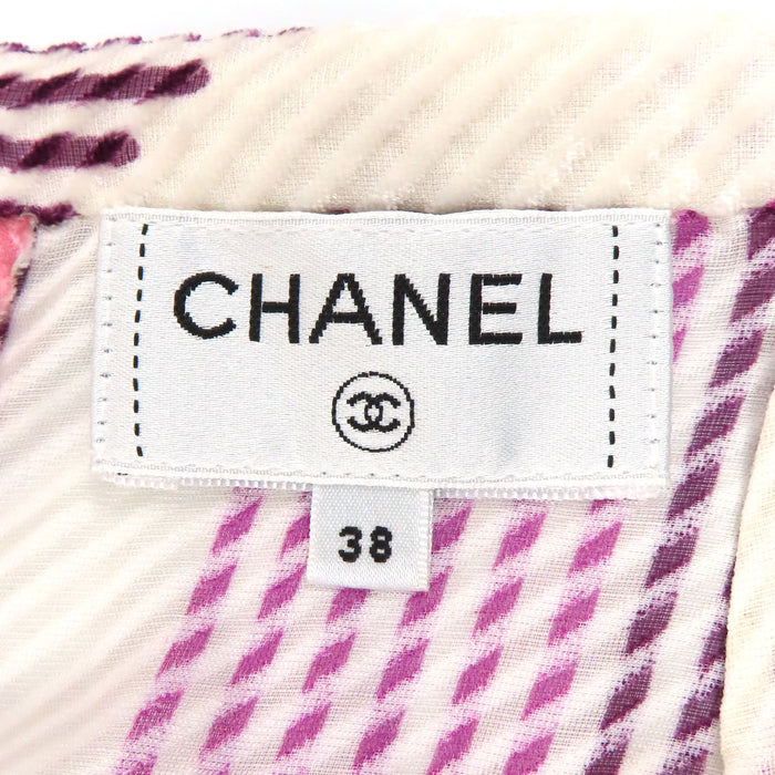 CHANEL COCO CC Coco Button Coco Mark Velour See-Through Skirt