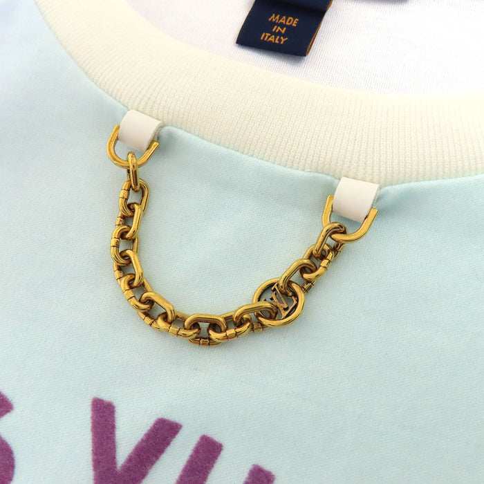 LOUIS VUITTON 
ロゴ チェーン フリル ゴールドカラー金具 
グラディエント LVサークル ショートスリーブ カットソー