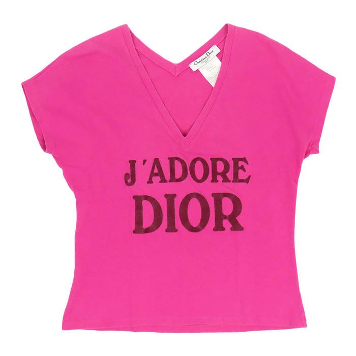 Dior 
CD WORLD CHAMPION 1947 Cotone periodo Galliano Maglia a maniche corte con scollo a V 
J'ADORE T-shirt a maniche corte