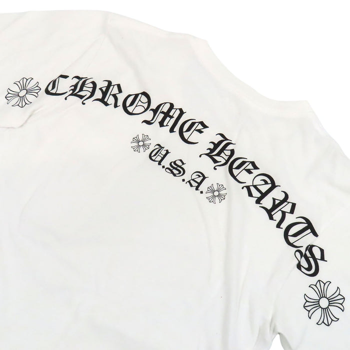 CHROME HEARTS  
捲軸標籤 CH加號 棉質  
背部拱形標誌 T恤