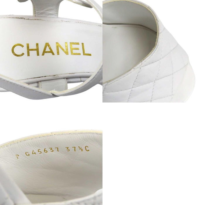 CHANEL 
COCO CC ロゴ ウェッジソール ビジュー 
ココマーク マトラッセ レザー サンダル