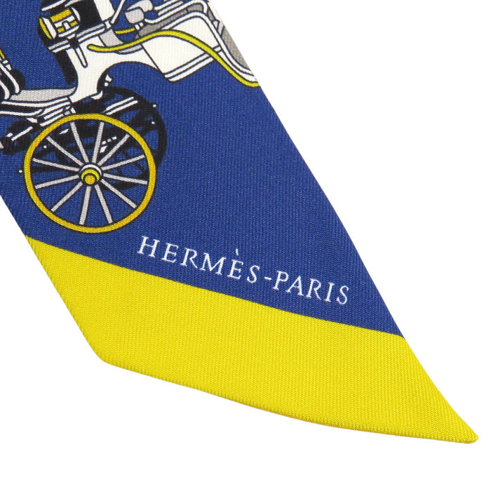 HERMES 
シルク 
ツイリー Voitures Exquises 精巧な馬車 スカーフ
