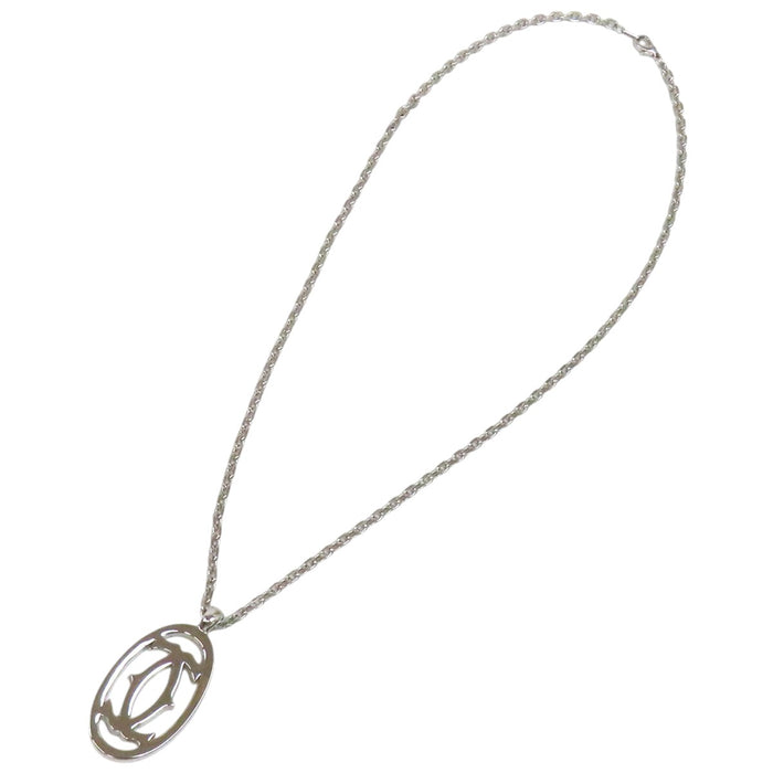 CARTIER 
シルバーカラーメタル 
2C ロゴ ネックレス