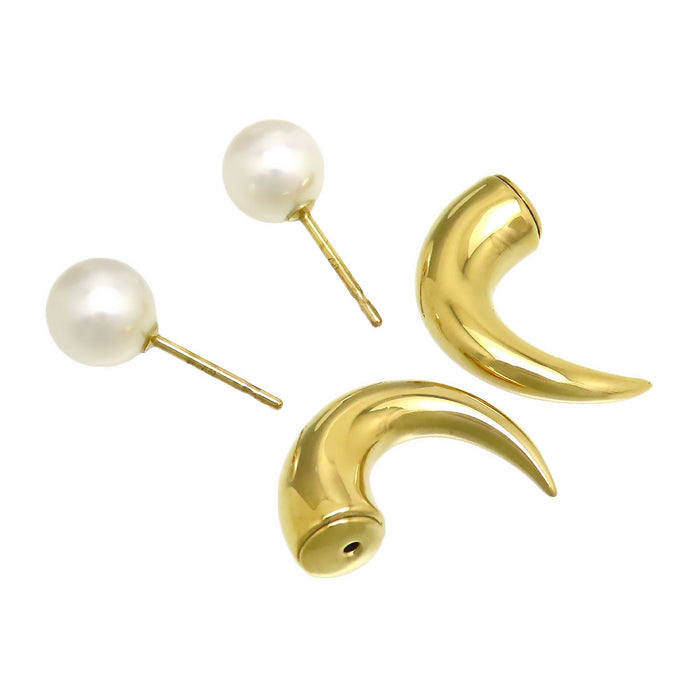 TASAKI 
Boucles d'oreilles Danger Horn