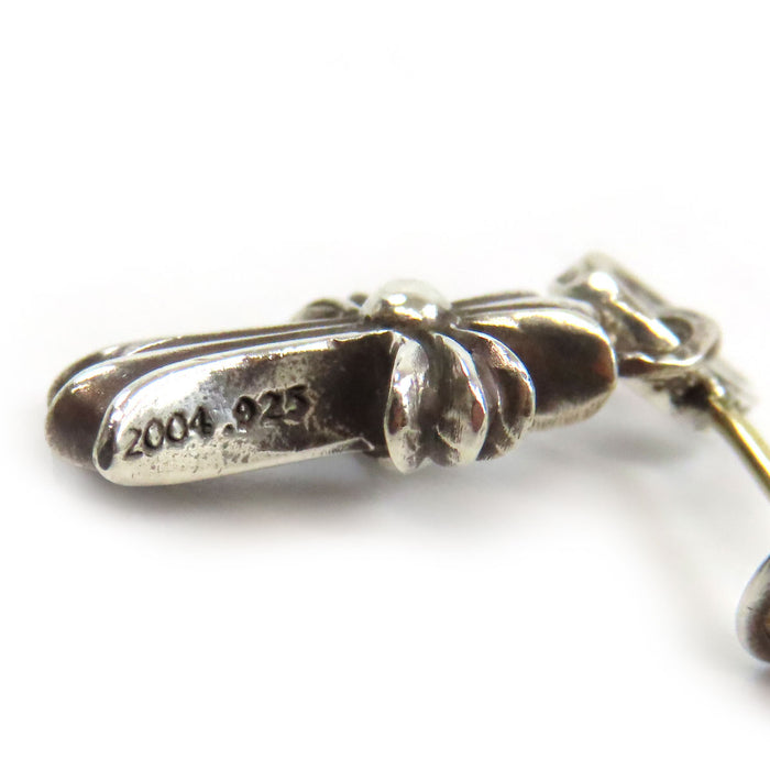 CHROME HEARTS 
十字耳環/PC CH 十字 BABY FAT 2004刻印 銀色 
嬰兒肥 滴墜 耳環