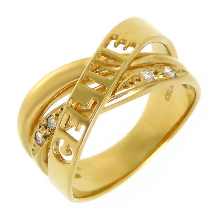 CELINE 
Bague croix logo diamant