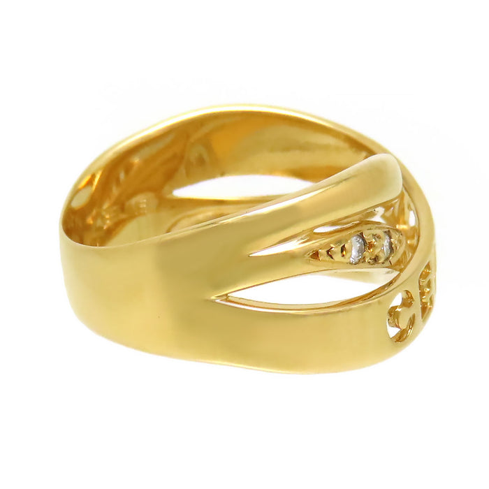 CELINE 
Bague croix logo diamant