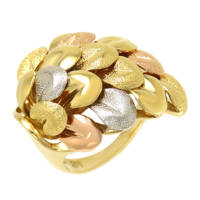Treasure Three Gold Leaf Ring