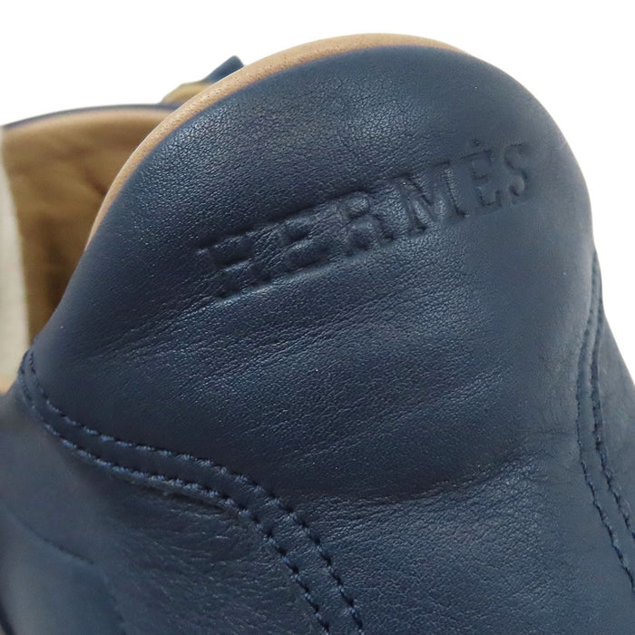 HERMES 
レザー H アッシュ ロゴ レースアップ ローカット 
クイック レザー スニーカー