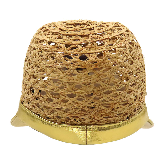 PRADA 
ナッパレザー 
トライアングルロゴ ラフィア バイザーハット