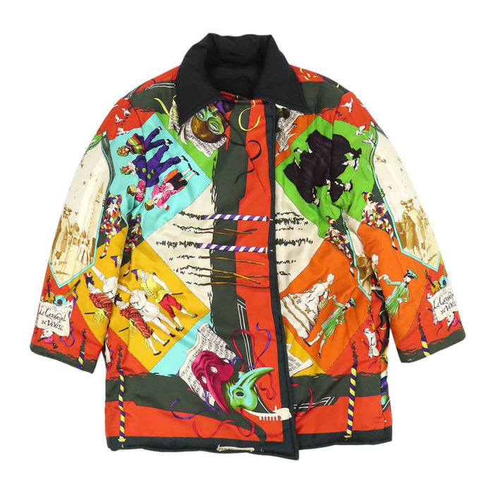 HERMES 
ベニスのカーニバル シルク 中綿 
LE CARNAVAL DE VENI リバーシブル 中綿ジャケット