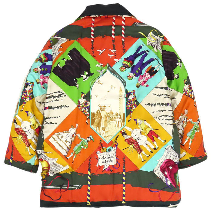 HERMES 
ベニスのカーニバル シルク 中綿 
LE CARNAVAL DE VENI リバーシブル 中綿ジャケット