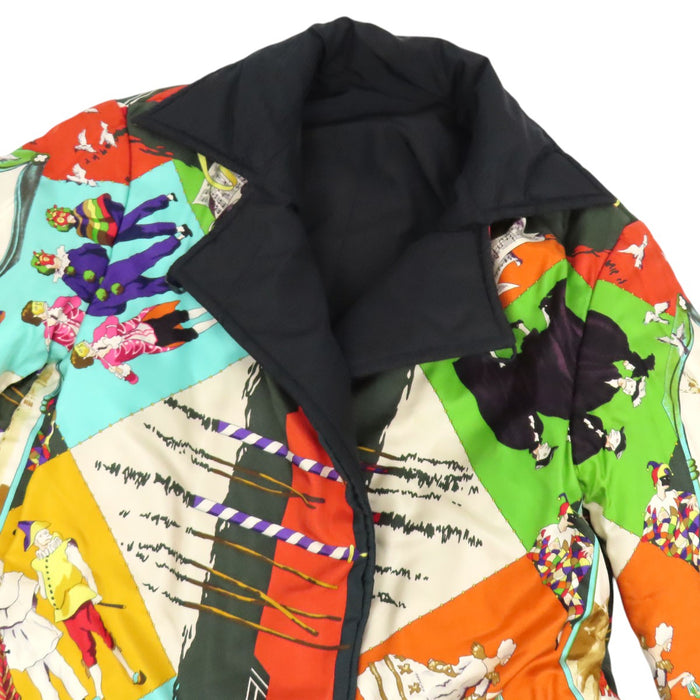 HERMES 
ベニスのカーニバル シルク 中綿 
LE CARNAVAL DE VENI リバーシブル 中綿ジャケット