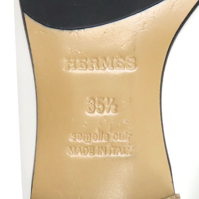HERMES 
レザー H アッシュ ロゴ ゴールドカラー金具 バイカラー 
モカシン パリ