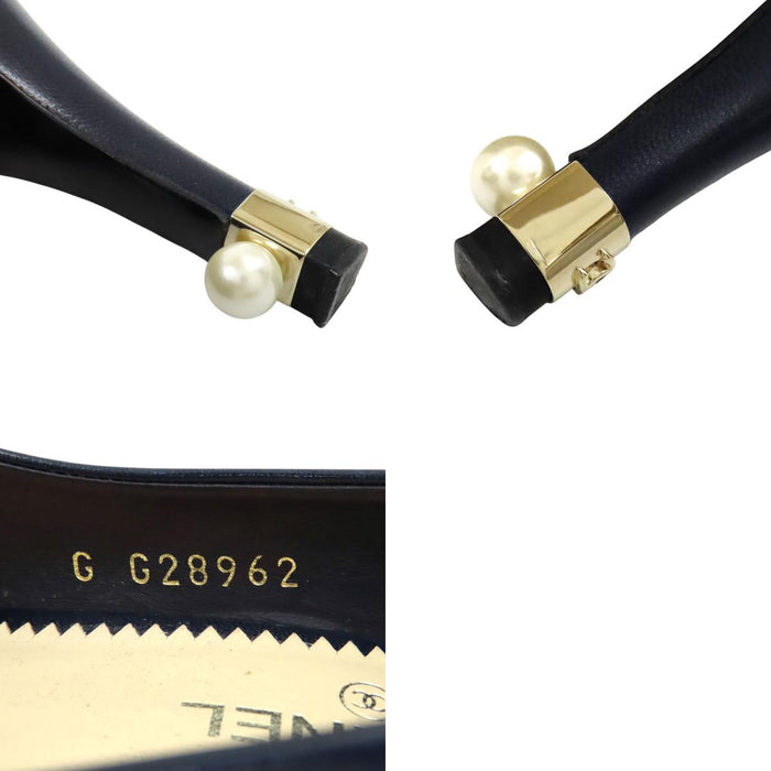 CHANEL 
COCO CC ロゴ オープントゥ 
ココマーク フェイクパール パンプス