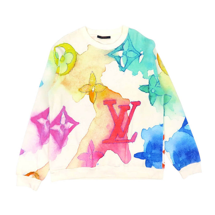 LOUIS VUITTON 
Sweat à motif intégral LV en coton avec intérieur en polaire RM211V AU4 HLY02W 
Sweat à motif aquarelle géant Monogram