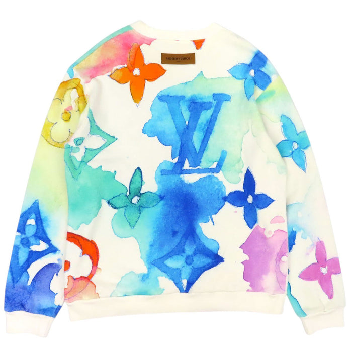 LOUIS VUITTON 
Sweat à motif intégral LV en coton avec intérieur en polaire RM211V AU4 HLY02W 
Sweat à motif aquarelle géant Monogram