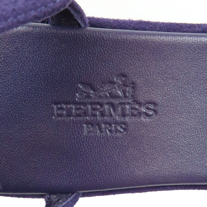 HERMES 
H アッシュ 厚底 
ジャム スエード サンダル