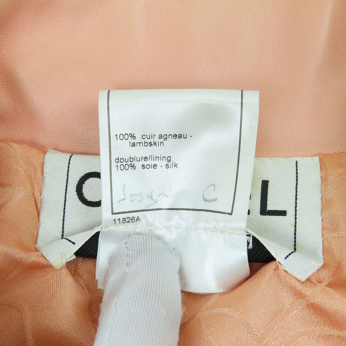 CHANEL 
COCO CC ココボタン レザー ラムスキン 01P 
ココマーク ライダースジャケット