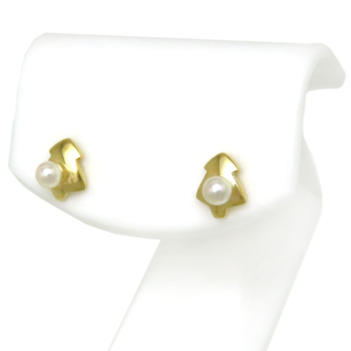 MIKIMOTO Tree Motif Earrings