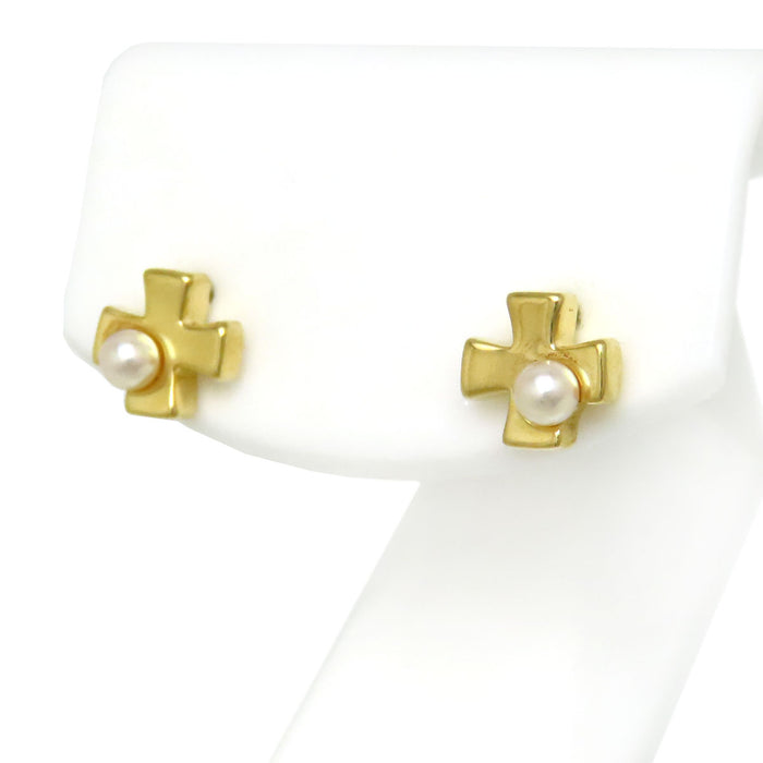 MIKIMOTO 
ベビーパール クロス ピアス