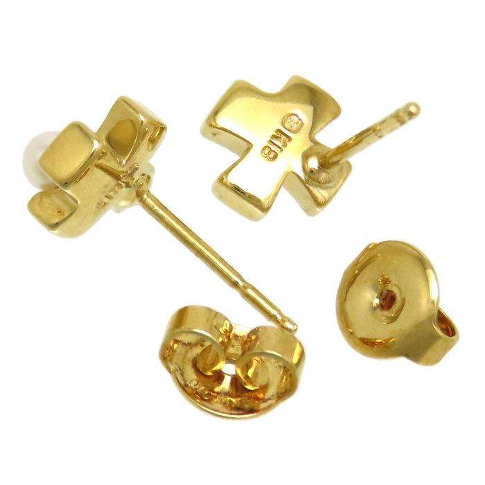 MIKIMOTO 
Boucles d'oreilles croix en perles de bébé