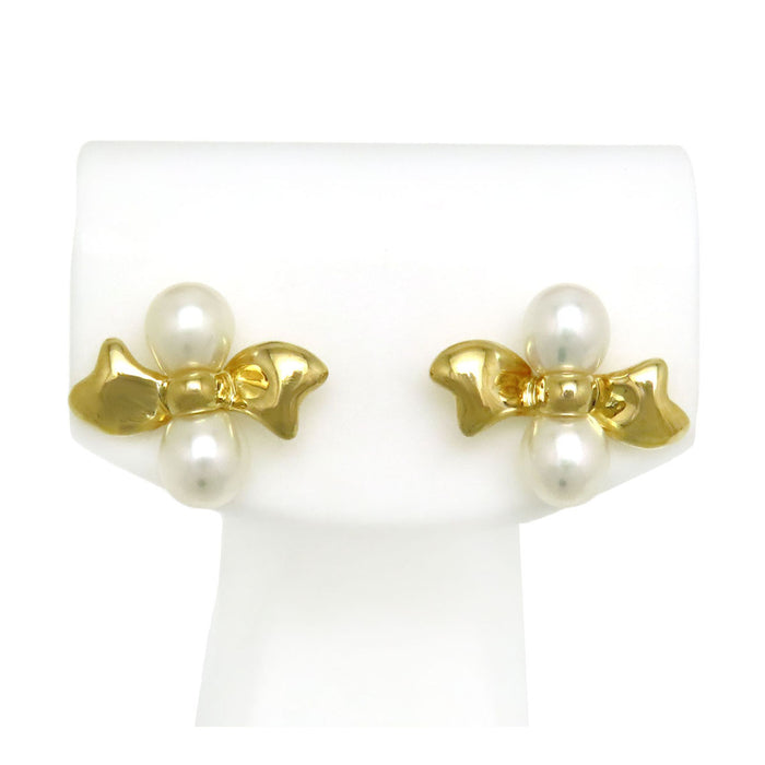 MIKIMOTO 珍珠蝴蝶結耳環