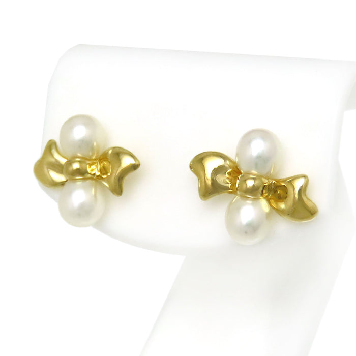 MIKIMOTO 珍珠蝴蝶結耳環