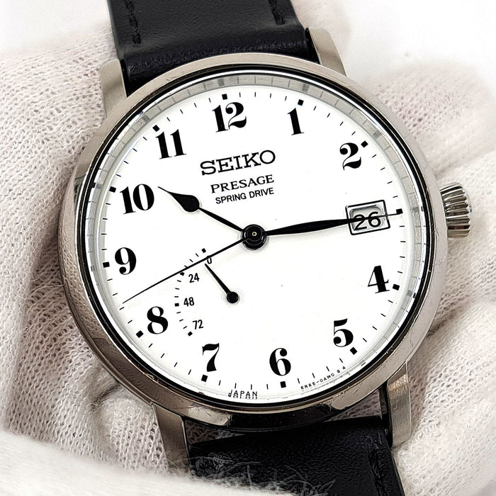 SEIKO 
プレザージュ 渡辺力 琺瑯 スプリングドライブ