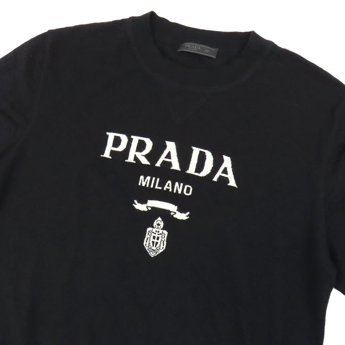 PRADA  
提花羊毛 2024年 夏季针织衫  
标志高针密度短袖针织衫