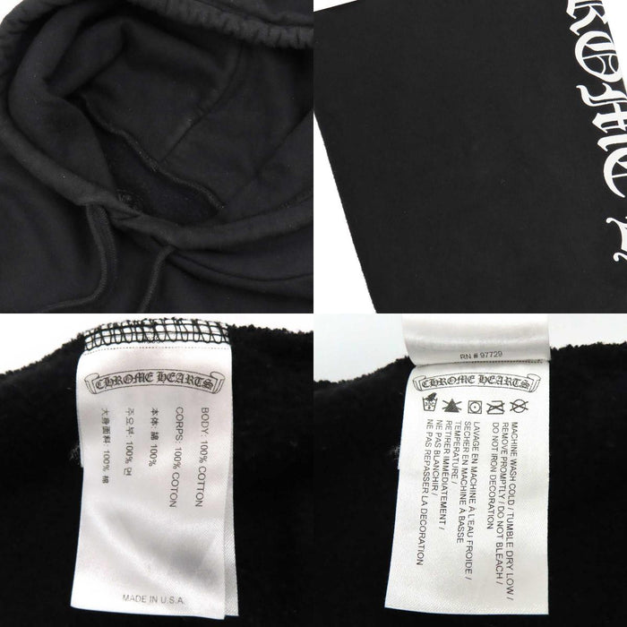 CHROME HEARTS 
CH Logo Print Pullover Hooded Sweatshirt Cotton Fleece Lined 
Back Scroll Label Hoodie