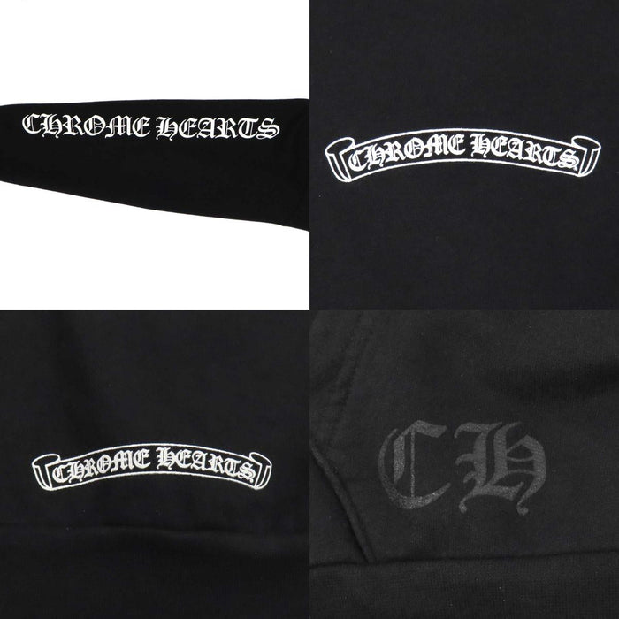CHROME HEARTS 
CH ロゴ プリント プルオーバー フード スウェット コットン 裏起毛 
バック スクロールラベル フーディ