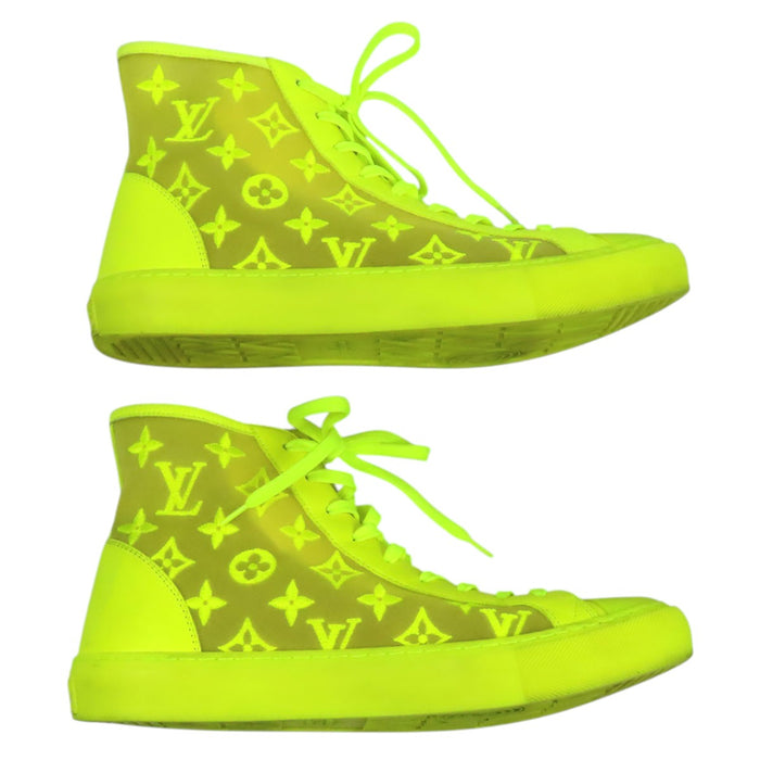 LOUIS VUITTON 
LV メッシュ ネオン 蛍光 レースアップ 
タトゥー ライン ハイカット スニーカー 
モノグラム
