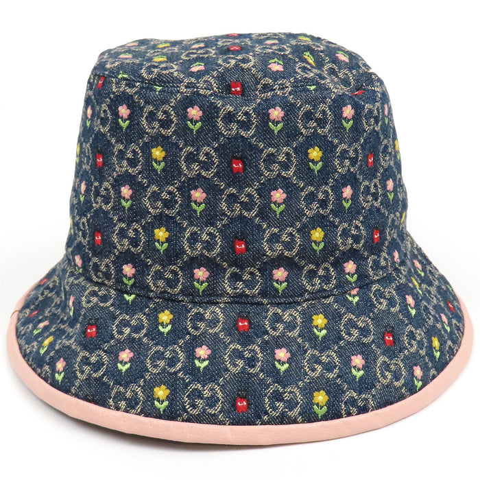 GUCCI 
GG エンブロイダリー 総柄 花がら コットン 
BLOOMING LOVE GGデニム バケットハット