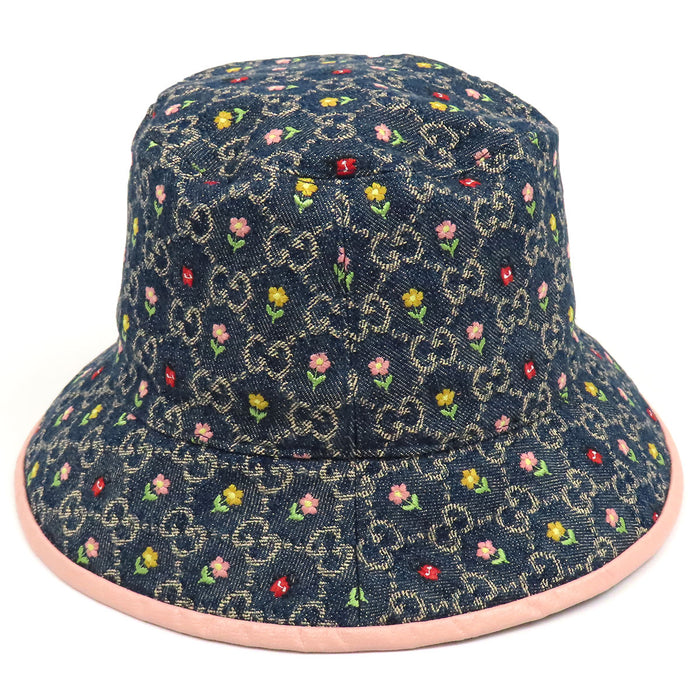 GUCCI 
GG エンブロイダリー 総柄 花がら コットン 
BLOOMING LOVE GGデニム バケットハット