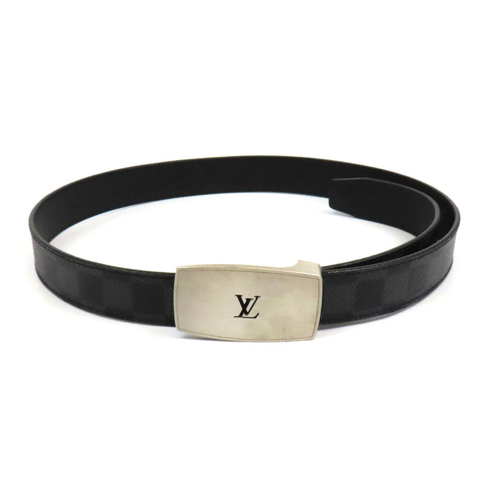 LOUIS VUITTON 
Cintura LV Cut in pelle con fibbia in metallo color argento 
Damier Graphite Sangle
