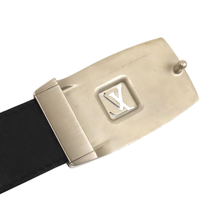 LOUIS VUITTON 
Cintura LV Cut in pelle con fibbia in metallo color argento 
Damier Graphite Sangle