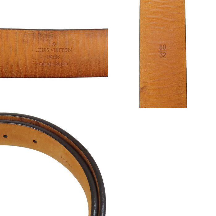 LOUIS VUITTON 
LV ロゴ レザー ゴールドカラーメタル 30MM 
ダミエ キャレ ベルト