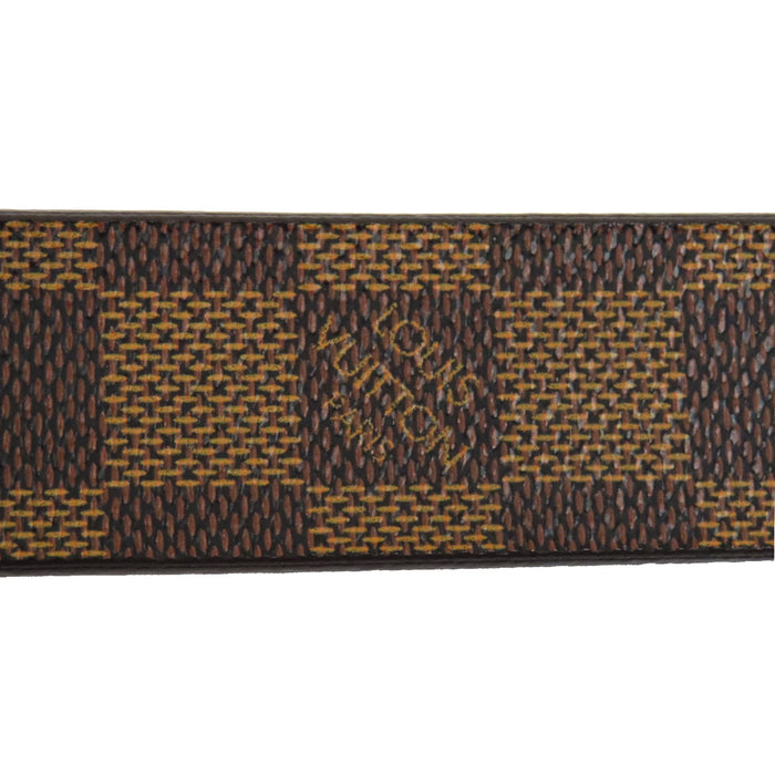 LOUIS VUITTON 
LV ロゴ レザー ゴールドカラーメタル 30MM 
ダミエ キャレ ベルト