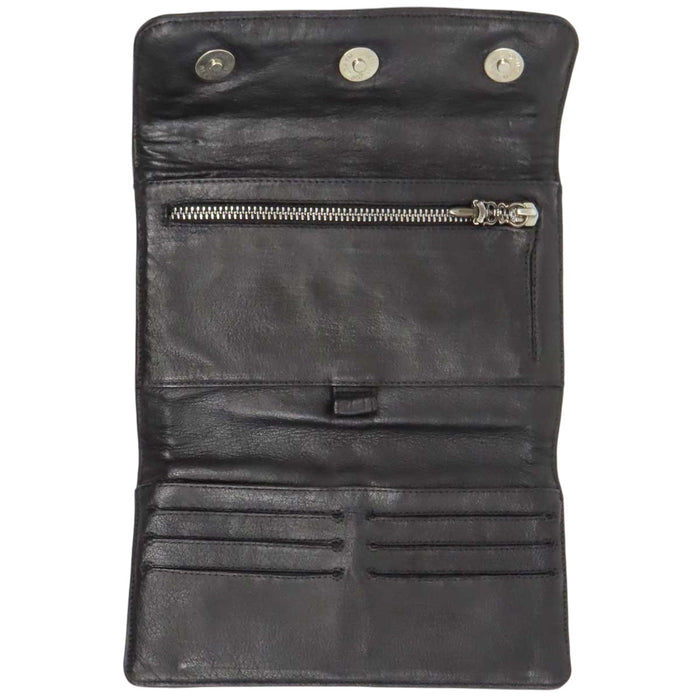 CHROME HEARTS 
CHプラス スクロールラベル ダガー 
WAVE4 QLT 3SNP #4ウェーブキルティング レザー ウォレット