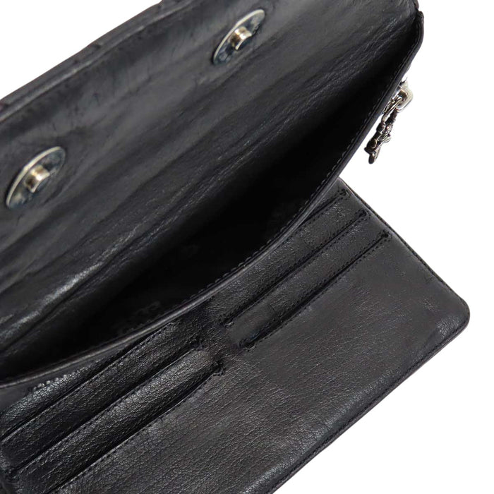 CHROME HEARTS 
CHプラス スクロールラベル ダガー 
WAVE4 QLT 3SNP #4ウェーブキルティング レザー ウォレット