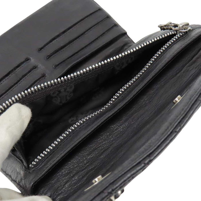CHROME HEARTS 
CHプラス スクロールラベル ダガー 
WAVE4 QLT 3SNP #4ウェーブキルティング レザー ウォレット