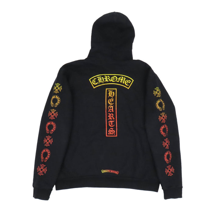 CHROME HEARTS 
Sweat à capuche en coton avec étiquette à motif CH Scroll 
Sweat à capuche logo vertical en dégradé