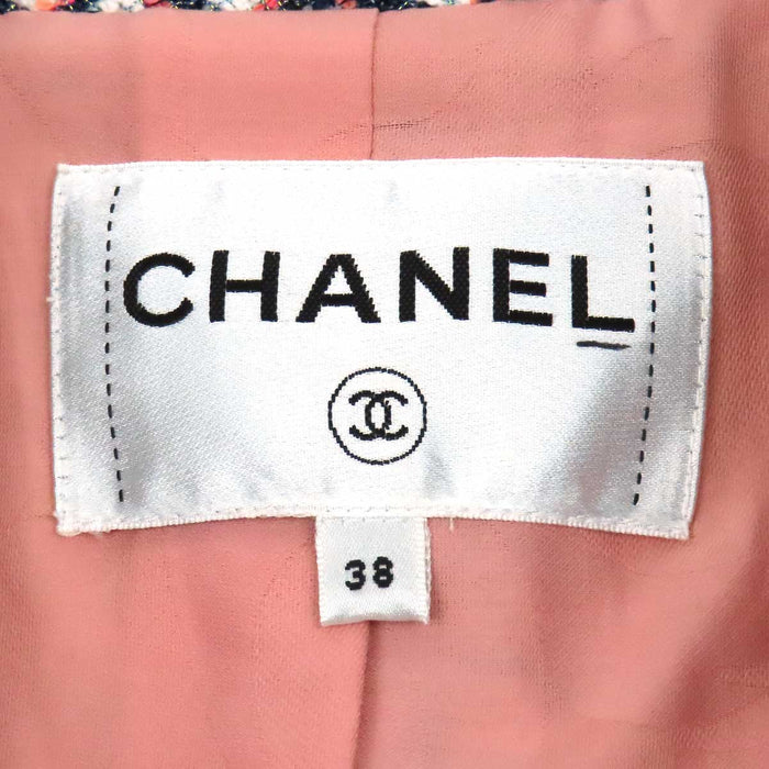 CHANEL 
COCO CC ロゴ ココボタン コスチュームパール ハーフスリーブ 
ココマーク ツイード ジップアップ ジャケット