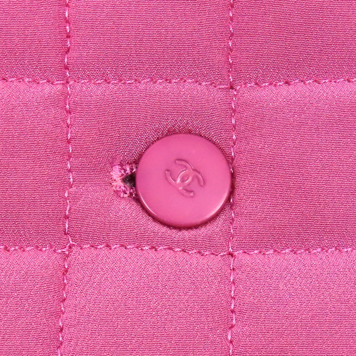 CHANEL 
00S COCO CC ココボタン シルク 
ココマーク チョコバー キルティング ベスト