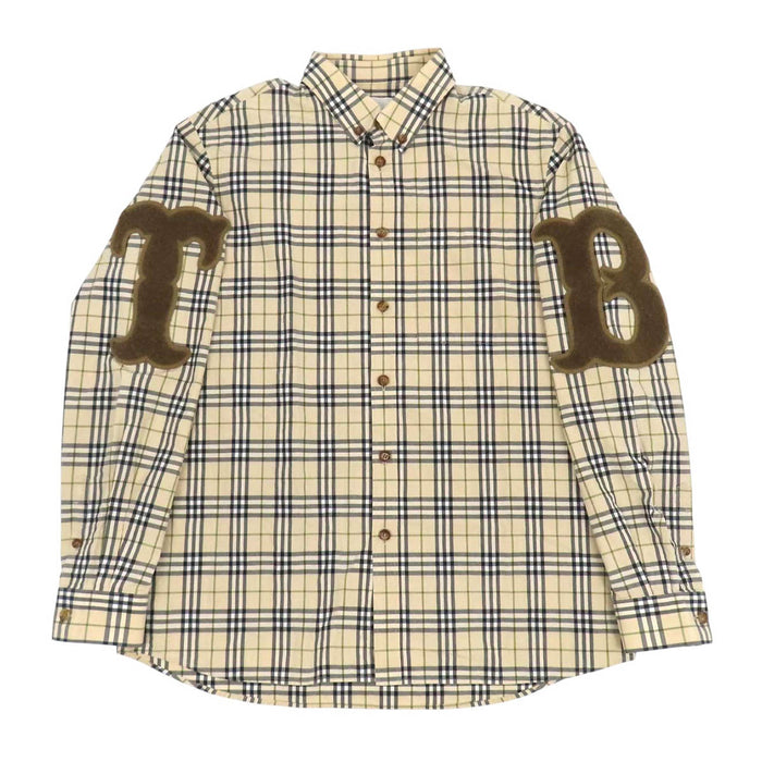 BURBERRY 
チェック柄 ワッペン コットン ロングスリーブ 
TB ロゴ レター グラフィック 長袖 シャツ