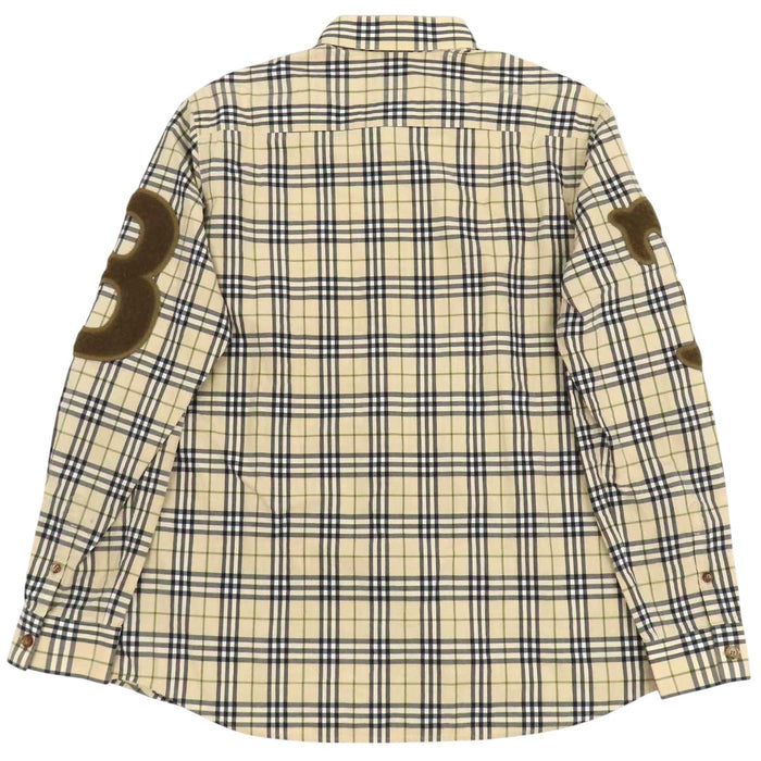 BURBERRY 
チェック柄 ワッペン コットン ロングスリーブ 
TB ロゴ レター グラフィック 長袖 シャツ