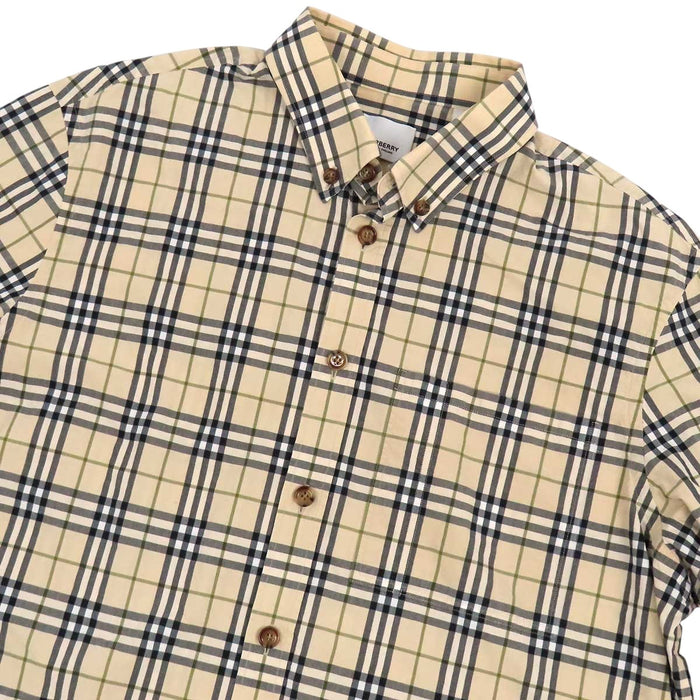 BURBERRY 
チェック柄 ワッペン コットン ロングスリーブ 
TB ロゴ レター グラフィック 長袖 シャツ